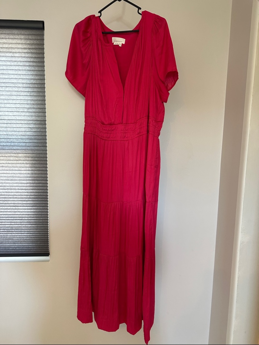 Anthropologie Sommerset Hot Pink V-Neck Maxi Dress - Picture 2 of 4